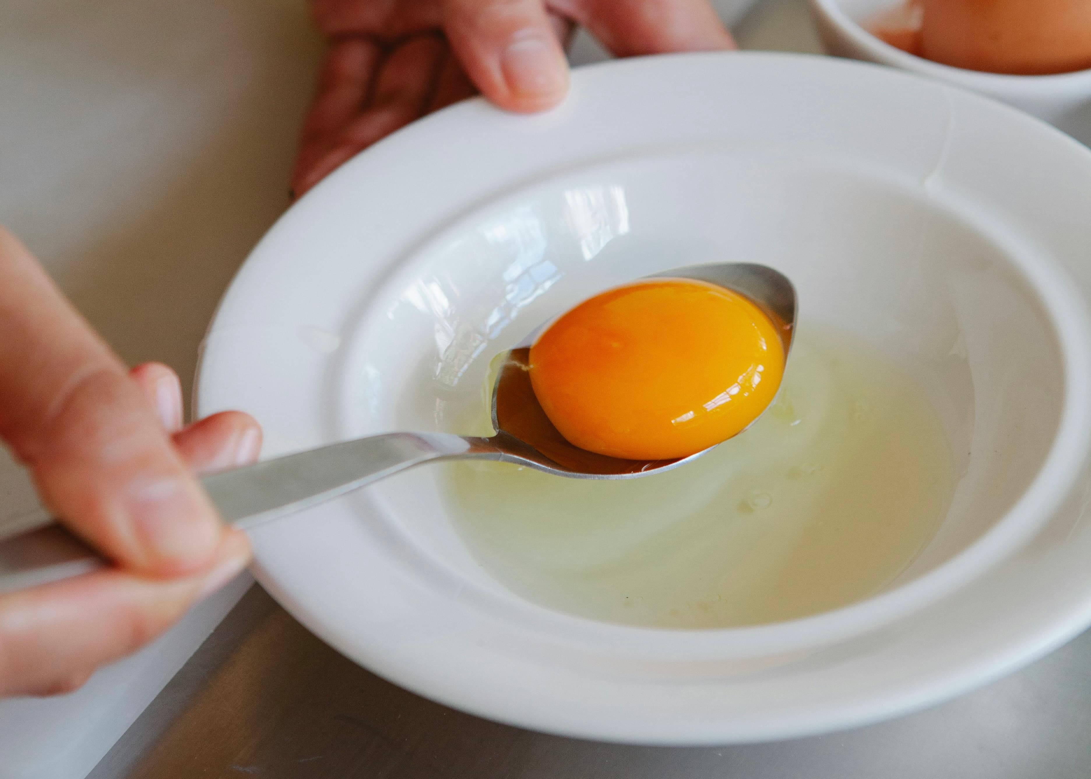 Firm egg yolk and white